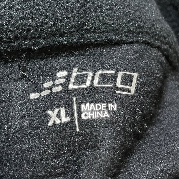 2 BCG Fleece 1/4 Zip Pullover Sweatshirt Size XL Black Cream Women's Athletic - Picture 9 of 11